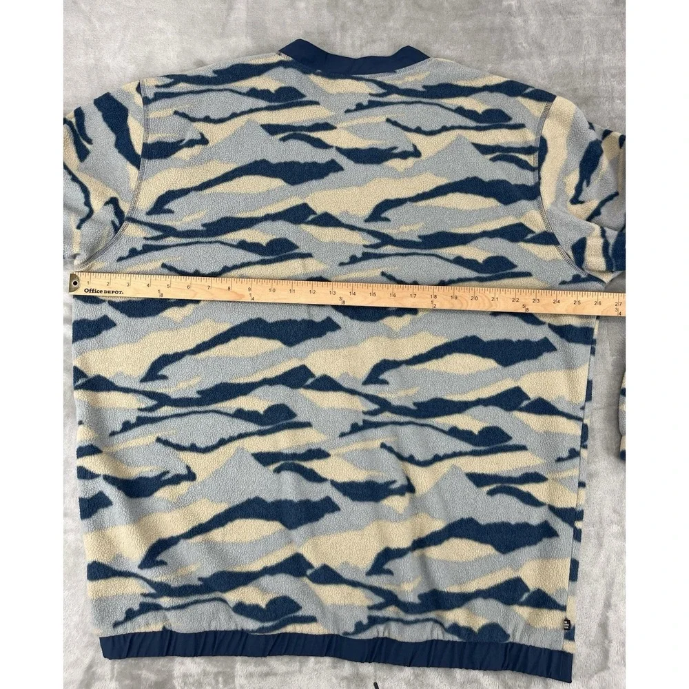 Adidas Camo Fleece Sweatshirt Men XL Blue Crew Neck Stretch Long Sleeve Pullover